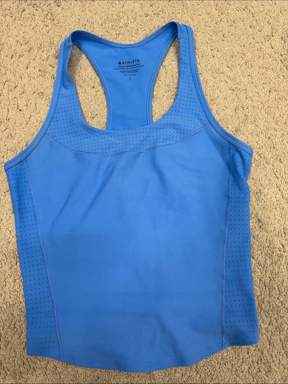 Athleta Bright Blue Perforated Racerback Tank